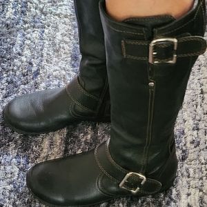 Genuine leather tall boots